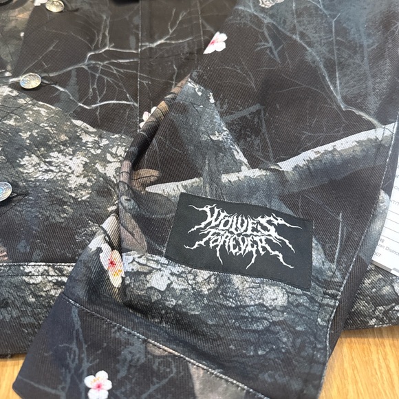 Darc Sport Starry Blossom Woodland Camo Denim Jacket — Size L (Oversized) Sample - Picture 9 of 9
